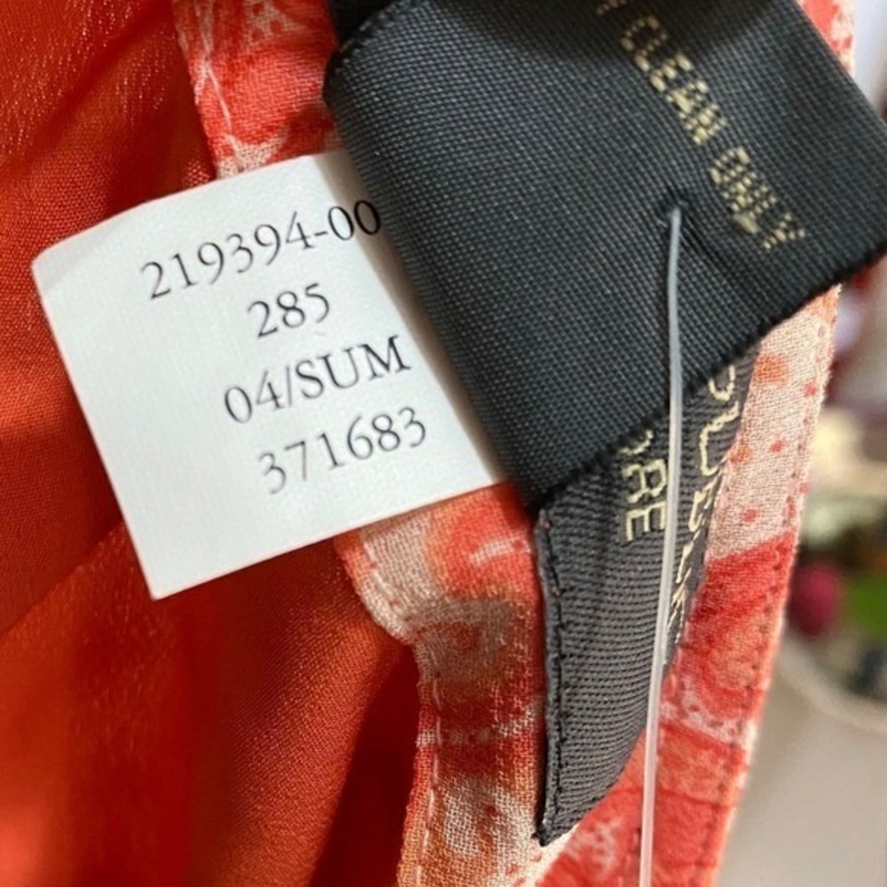 Vtg NWT Banana Republic 14 100% Silk Coral Paisley Dress Midi Y2K fairy cottage - Picture 6 of 10